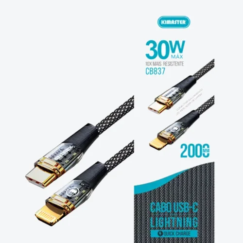 Cabo Kimaster USB-C Lightning 2M 30W CB837