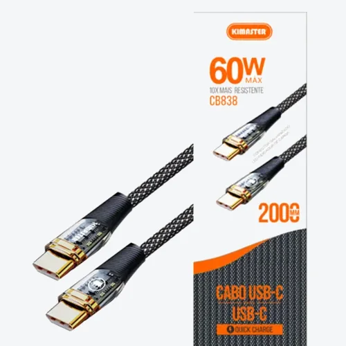 Cabo Kimaster USB-C USB-C 2M 60W CB838