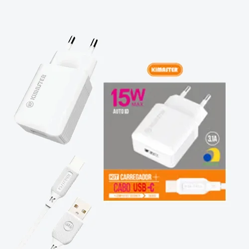 Kit Carregador Kimaster 3.1A USB-C T503UC