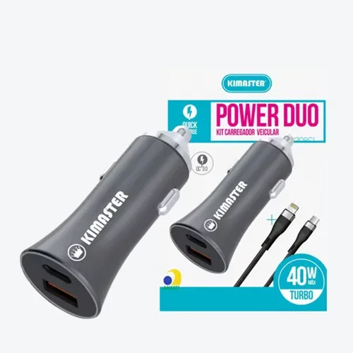 Kit Carregador Veicular Kimaster 40W Lightning CV209CL