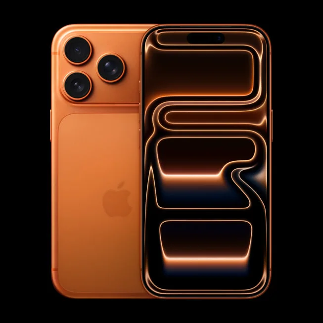 iPhone 17 Pro na cor Cosmic Orange, modelo atual