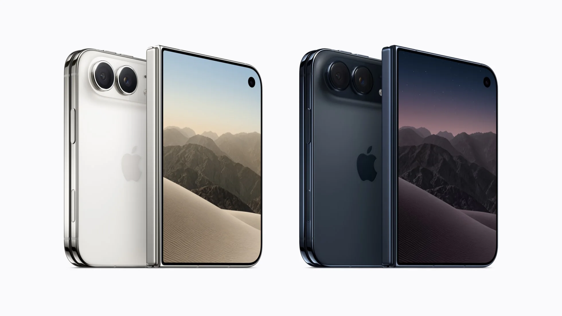 iPhone Duo nas duas cores oficiais: branco estelar e céu noturno