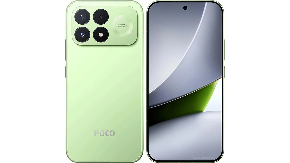 Poco F9 Pro na cor verde Aurora, frente e verso, um dos mais de 20 celulares esperados em setembro