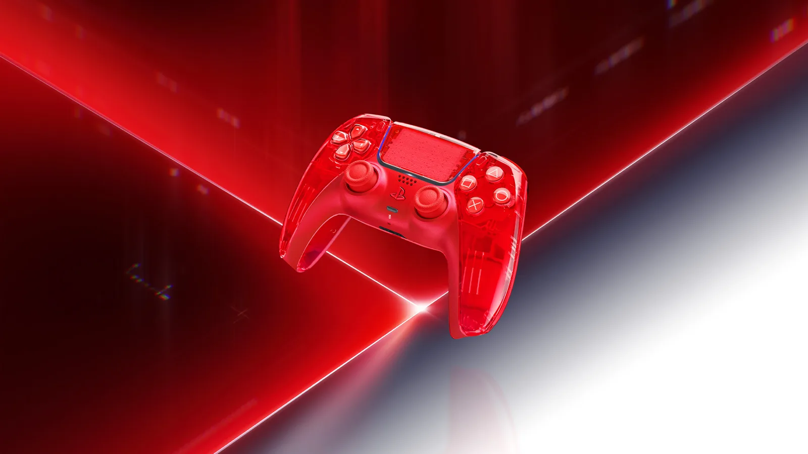 Controle DualSense transparente vermelho da Prism Collection, da PlayStation