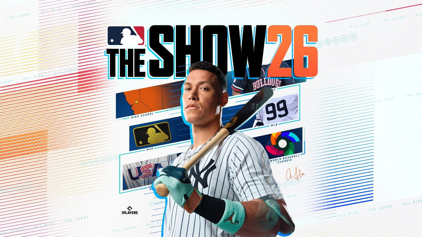 Capa oficial de MLB The Show 26, simulador de beisebol que também entra no PlayStation Plus de setembro