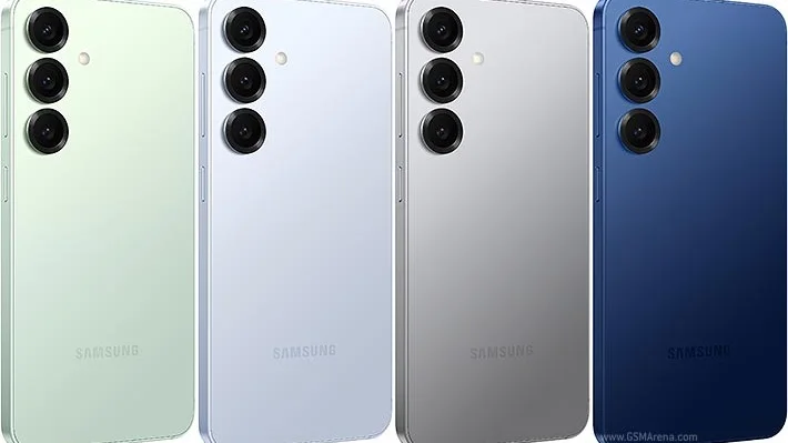 Linha Galaxy S25 da Samsung, em quatro cores, um dos aparelhos que recebe o Android 17