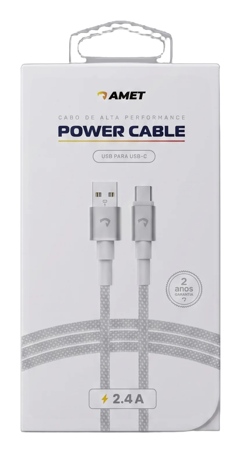 AMET Power Cable USB-A para USB-C
