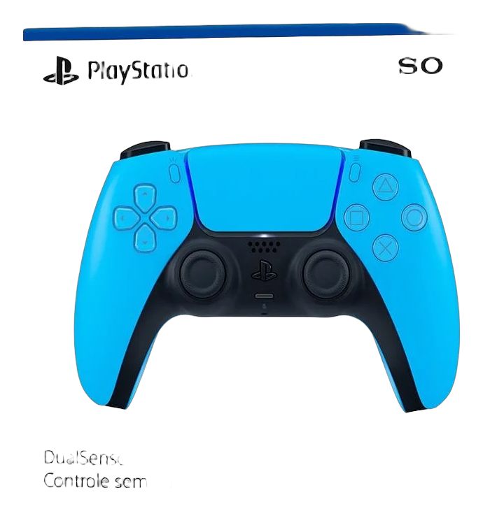 Controle PS5 (Preto/Branco/Azul)